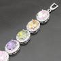 Oval Ladies Tennis Bracelet Inlay Garnet White Topaz Amethyst Citrine Peridot Pink Topaz 7 to 8 inch