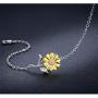 Sunflower Bracelet 925 Sterling Silver Sunflower Jewelry Sunflower Mother Day Gift Summer Jewelry Gift For Women Girlfriend Daughter with Gift Box