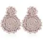 Statement Drop Earrings for Women Girls Handmade Bohemian Beaded Hoop Round Circle Drop Dangle Dangly Fashion Ear Jewellery Accessory Gift for Lover Her with Gushion Present Box