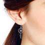 Native American Style Dream Catcher .925 Sterling Silver Dangle Earrings