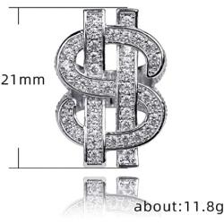 Crystal Dollar Sign Ring for Men, Iced Out Cubic Zirconia US Dollar Ring, Hip Hop Dollar Symbol Ring, Punk Rock Ring for Rapper, Dollar Money Amulet Ring, Dollar Keepsake Jewelry Gift