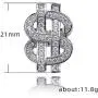 Crystal Dollar Sign Ring for Men, Iced Out Cubic Zirconia US Dollar Ring, Hip Hop Dollar Symbol Ring, Punk Rock Ring for Rapper, Dollar Money Amulet Ring, Dollar Keepsake Jewelry Gift