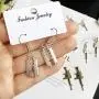Gothic Dangle Earrings,Handcuff Razor Blade Silver-Colored Drop Earrings for Women Girls Gothic Dangle Earrings,Handcuff Razor Blade Silver-Colored Drop Earrings for Women Girls