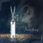Cupimatch Glass Openable Perfume Container Vial Tube Necklace Chain, Stainless Steel Urn Keepsake Cremation Ashes Memorial Pendant Necklace Jewelry