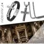 Cupimatch 2 Pcs Mens Cross Pendant Necklace Leather Bracelet Set, Stainless Steel 22 inch Chian 8.3 inch Magnetic Braided Bangle Jewelry Cupimatch 2 Pcs Mens Cross Pendant Necklace Leather Bracelet Set, Stainless Steel 22 inch Chian 8.3 inch Magnetic Braided Bangle Jewelry