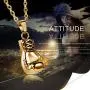 Mens Gold Boxing Gloves Pendant Necklace Punk Hip-hop Halloween Costume Jewelry, 22 inch Chain