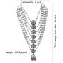 Jwellmart Indian Oxidized Silver Long Statement Partywear Multiline Necklace Fashion Jewelry Set for Women and Girls