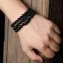 Timeetus 108 Multi Turn Obsidian Bracelet Dragon 6mm, Phoenix 6mm Totem Cylindrical Bead Chain, Bring Good Luck and Wealth, Enhance Personal Charm, Packing Box