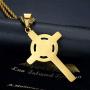 Lee Island Fashion Gold Cross Necklace for Men Women, 24K Gold Plated Simulated Diamond CZ Fully Crucifix Cross Catholic Jesus Christ Pendant Stainless Steel Necklace,20,24 Inch Chain Jewelry