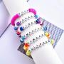 FUNEIA 6Pcs VSCO Bracelets for Women Boho Acrylic Beads Elastic Rope Friendship Bracelets Set Summer Beach Jewelry