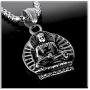 Xusamss Titanium Steel Buddha Religious Pendant Necklace,22inches Link Chain