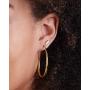 Highstreet Sterling Silver plated oval large hoop earrings for women | easy to wear and Hypoallergenic| silver or gold plated you choose | click top