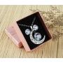 XUTAI Custom Vintage Glamour Moon Glass Necklace Stud Earring Jewelry Suit for Womens Mom