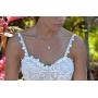 espere Sterling Silver Waterdrop Pear Shape Pendant Droplet Necklace