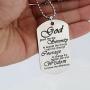 Zuo Bao God Grant Me The Serenity Prayer Quote Dog Tag Keyring Christian Religious Jewelry for Friend Family Member