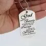 Zuo Bao God Grant Me The Serenity Prayer Quote Dog Tag Keyring Christian Religious Jewelry for Friend Family Member