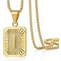 Trendsmax Initial A-Z Letter Pendant Necklace Mens Womens Capital Letter Yellow Gold Plated Stainless Steel Box Chain 22inch
