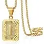 Trendsmax Initial A-Z Letter Pendant Necklace Mens Womens Capital Letter Yellow Gold Plated Stainless Steel Box Chain 22inch