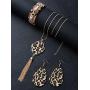 Hicarer 3 Pieces Leopard Jewelry Set Leopard Bracelet Earring Necklace for Women Girls