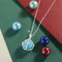 AEONSLOVE Harmony Ball Bola Pregnancy Necklace, Retro Ship Anchor Cubic Zirconia Harmony Ball Locket Angel Chime Caller Bell 20mm Mexican Bola Balls Pendant Necklaces 30'' Chain for Women Mom Gifts