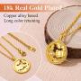 FindChic Horoscope Necklaces for Women Men Zodiac Sign Disc Pendant Coin Necklaces Stainless Steel/18K Gold Plated Two Tone Jewelry Personalized Birthday Gift