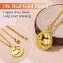 FindChic Horoscope Necklaces for Women Men Zodiac Sign Disc Pendant Coin Necklaces Stainless Steel/18K Gold Plated Two Tone Jewelry Personalized Birthday Gift