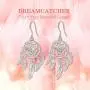 INFUSEU Sterling Silver Lotus Flower Dream Catcher Dangle Earrings for Women Charms Drop Earring INFUSEU Sterling Silver Lotus Flower Dream Catcher Dangle Earrings for Women Charms Drop Earring