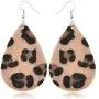 4 Pairs Leopard Faux Leather Earrings Set Trendy Colorful Shining Leopard Dangle Earrings Dainty Leopard Teardrop Earrings for Women Girls Jewelry