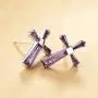AllenCOCO 14K Gold Plated Girls Amethyst Cross Stud Earrings 925 Sterling Silver Earrings for Women AllenCOCO 14K Gold Plated Girls Amethyst Cross Stud Earrings 925 Sterling Silver Earrings for Women