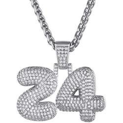 GoldChic Jewelry Customized Iced Out Bubble Pendant Gold Plated Initial Letter Pendant Necklace,18K Gold Plated Alphabet Charm Men Women Hip Hop Jewelry A to Z