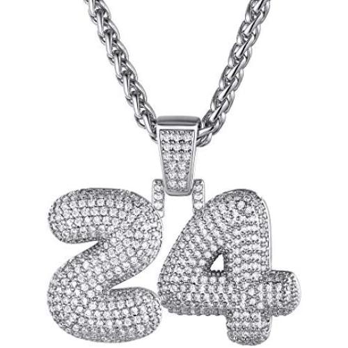 GoldChic Jewelry Customized Iced Out Bubble Pendant Gold Plated Initial Letter Pendant Necklace,18K Gold Plated Alphabet Charm Men Women Hip Hop Jewelry A to Z