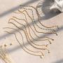 Mevecco Gold Beaded Bracelets,18K Gold Plated Handmade Cute Satellite Diamond Cut Oval and Round Beads Rope Chain Dainty Bracelet for Women