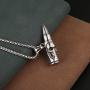HZMAN Bullet Head Skull Demon Pendant Stainless Steel Retro Punk Gothic Jewelry Necklace 22 + 2 Inch Chain