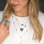 Silpada Turquoise Burst 1 7/8 ct Compressed Turquoise Pendant Necklace in Sterling Silver & Brass