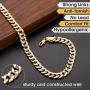 ChainsHouse Cuban Chain Necklace for Men Women Two-Tone Jewelry 6mm-10mm Wide 18K Gold Plated Curb Link Chain (18'',20'',22'',24'',26'',28'',30''), Send Gift Box