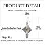 RareLove Vintage Cross Two Tone Golden Star Christmas Piercing Dangle Earrings CZ Rhinestone Silver Plated Alloy Holiday Jewelry For Women Girls