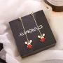 Happyyami Adorbale Mouse Drop Dangle Earring Charm Rat Animal Stud Earrings Jewelry Decorative Gift for Women Girls (Golden and Red)