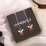 Happyyami Adorbale Mouse Drop Dangle Earring Charm Rat Animal Stud Earrings Jewelry Decorative Gift for Women Girls (Golden and Red)