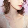 FLYOW Layered Necklace S925 Sterling Silver Teardrop Double Choker Y Lariat Necklace Gifts for Women