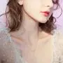 FLYOW Layered Necklace S925 Sterling Silver Teardrop Double Choker Y Lariat Necklace Gifts for Women