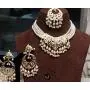 Glamorous Collection Choker Necklace Set Jadau Indian Jewelry Muslim Pearl Necklace Muslim Punjabi Jewelry Set