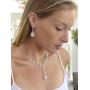 Mariell Sparkling Clear Rhinestone Necklace and Earrings Set for Proms, Bridesmaids Gifts and Weddings