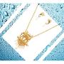 Touchstone Indian Bollywood Gorgeous Traditional Bridal Designer Jewelry Pendant Set in Gold and Silver Tone for Women.