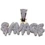 KOSMOLING Iced Out Dripping Letters SAVAGE Pendant Necklace for Men and Women, Micro Pave AAA Cubic Zircon Hip Hop Jewelry, 24'' Gold Color Stainless Steel Rope Chain