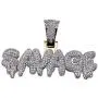 KOSMOLING Iced Out Dripping Letters SAVAGE Pendant Necklace for Men and Women, Micro Pave AAA Cubic Zircon Hip Hop Jewelry, 24'' Gold Color Stainless Steel Rope Chain