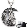 Gungneer Stainless Steel Pentacle Crescent Moon Celtic Knot Howling Wolf Necklace Irish Strength Jewelry