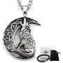 Gungneer Stainless Steel Pentacle Crescent Moon Celtic Knot Howling Wolf Necklace Irish Strength Jewelry Gungneer Stainless Steel Pentacle Crescent Moon Celtic Knot Howling Wolf Necklace Irish Strength Jewelry