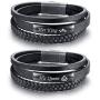 VNOX Her King His Queen Handmade Genuine Leather Wrap Cuff Wristband Bracelet for Him Her