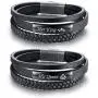VNOX Her King His Queen Handmade Genuine Leather Wrap Cuff Wristband Bracelet for Him Her