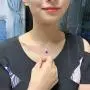 Hantaostyle Heart Necklace 925 Silver 5A Cubic Zirconia Christmas Jewelry Gifts Pendant Memory Necklaces for Women